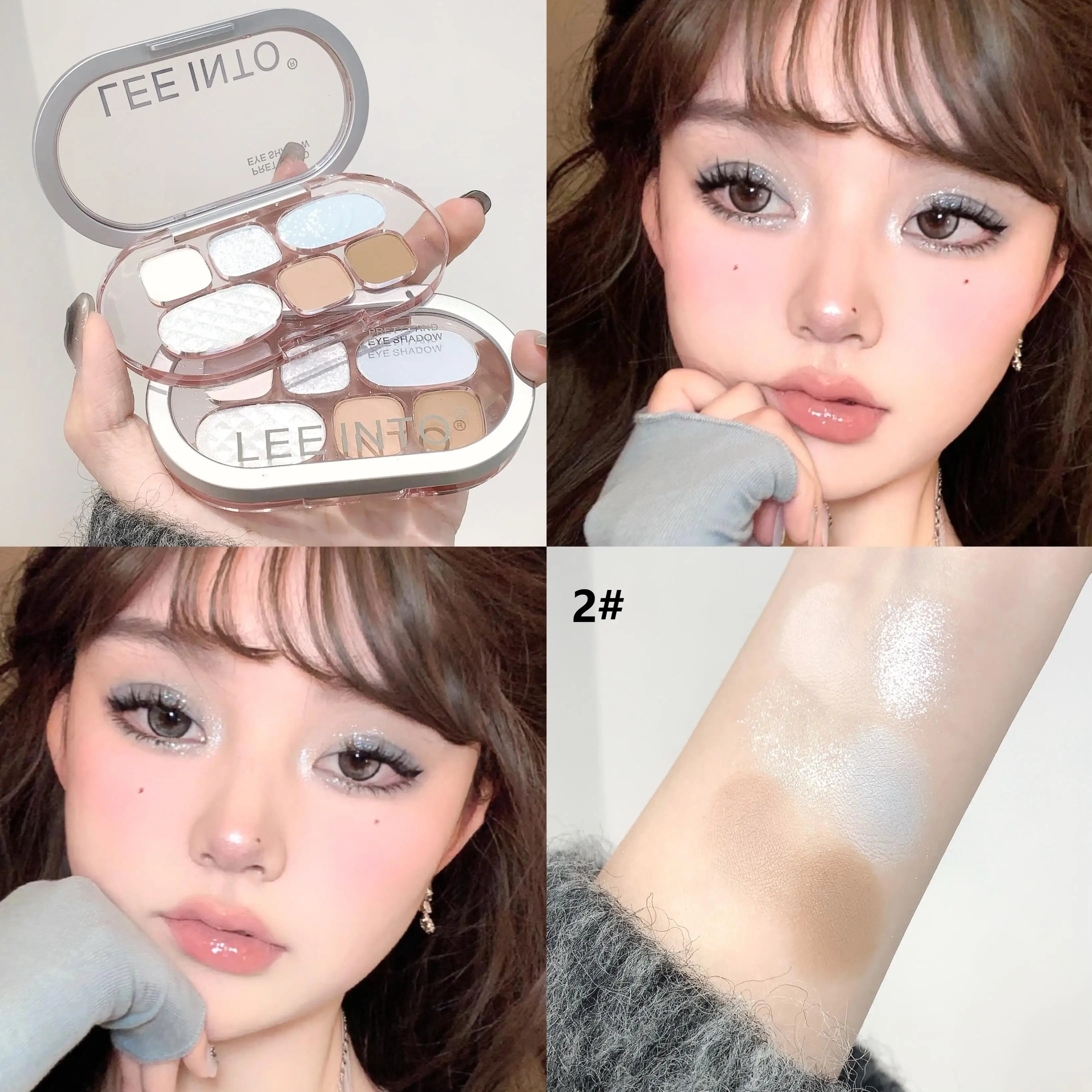 LEE INTO 6-color Eyeshadow Palette Matte Glitter Long-lasting Good Qme GL6877-2