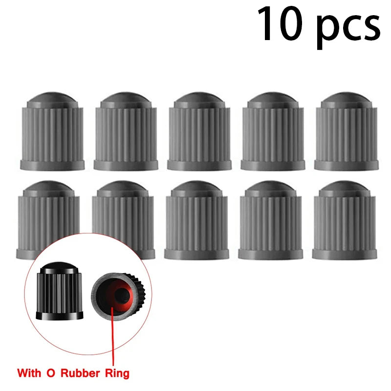 Car Motorcycles Bike Bicycle Universal Valve Cap Plastic Wheel Tire Qme Gray