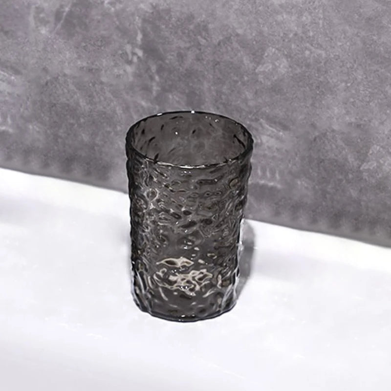 Plastic Mouthwash Toothbrush Cup Handle Home Bathroom Tumblers Qme Gray