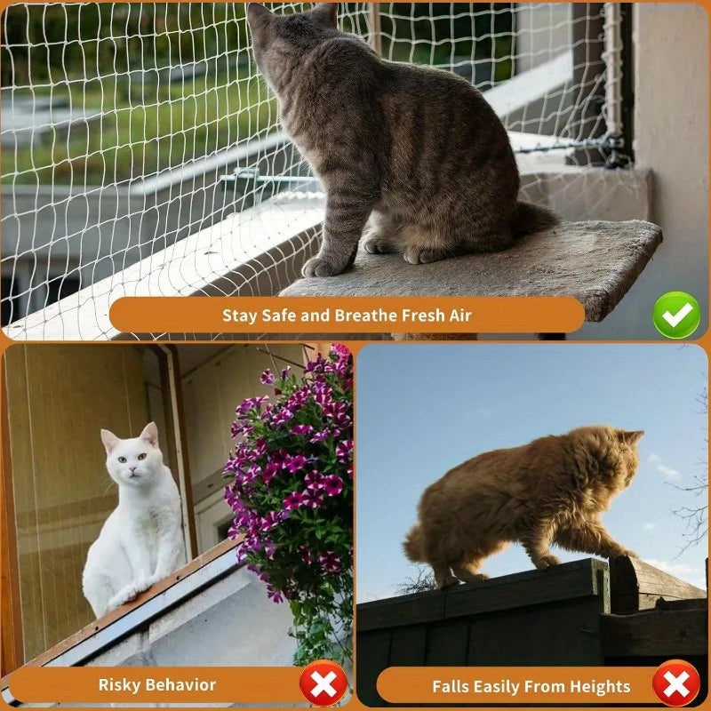 Cat Balcony Anti-Fall Net, Nylon Material, Suitable for Balconies, Windows, Stairs, Patios, And Are Essential for Pet Households Qme