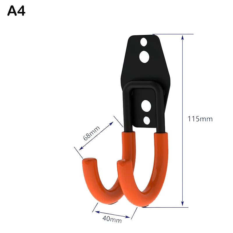 Heavy Duty Metal Hook Garage Organizer Wall Mount Bicycle Hanger Hooks Wall Mount Anti-slip Storage Hook For Ladders Garden Tool Qme A4
