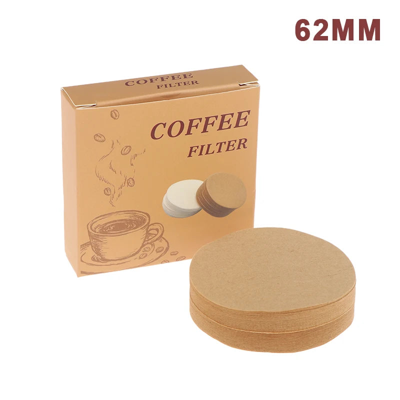 100Pcs Coffee Filter Paper Espresso Paper Filters 54/56/60/62/64/68MM Puck Screen For Machine Tools Qme Khaki 62mm