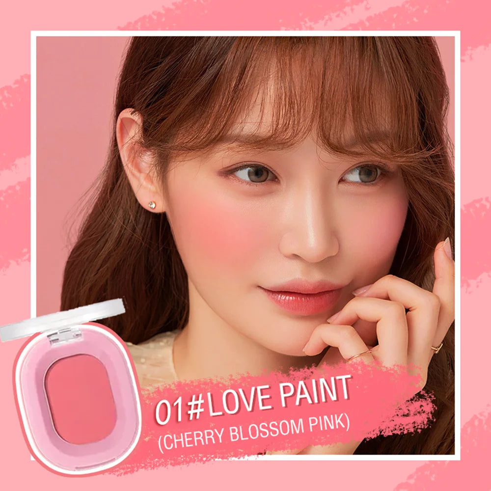 Monochrome Matte Blush Powder Natural Nude Cheek Rouge Brightening Qme Cherry Tone