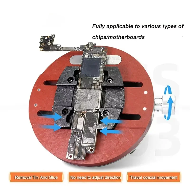 A02F-Board Holder Universal Phone PCB BGA Circular Fixture Motherboard CPU IC Chip Glue Tin Remove Soldering Repair Clamp Qme