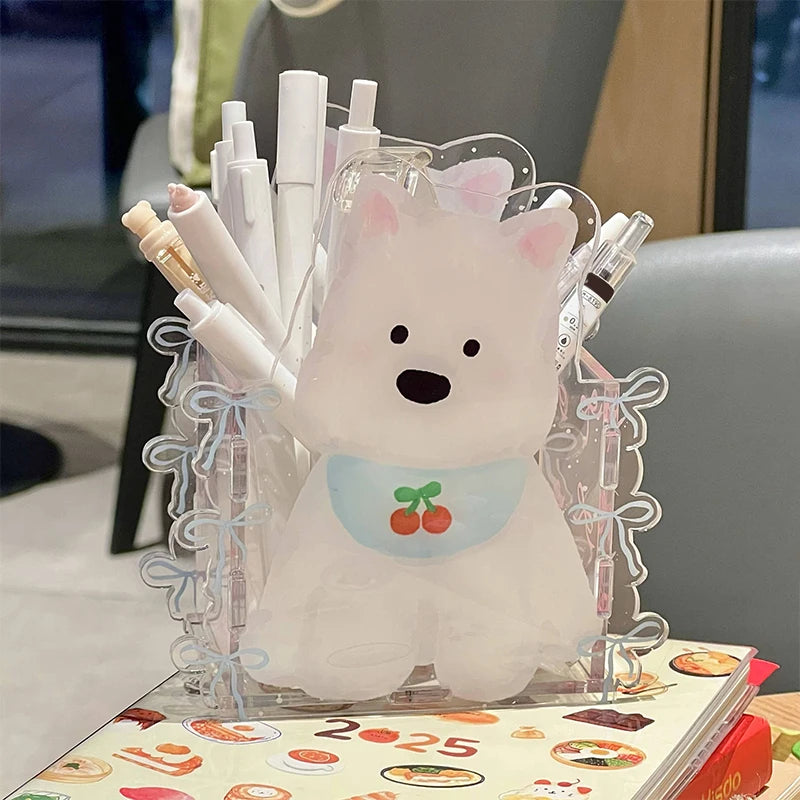 Spiral Design Acrylic Fish Cake Pen Holder Cute Cloud-shaped Qme