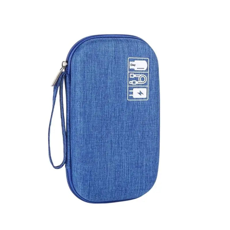 Travel Portable Digital Accessories Storage Bag Organizer Of Mobile Phone Bag U Disk Charging Bank Mobile Data Cable Storage Bag Qme Royal blue