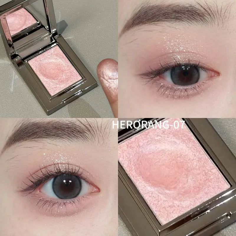 Metallic Glitter Pearlescent Eyeshadow Cream Chameleon Sparkling Mashed Potato EyeShadow Shimmer Brightening Highlighter Qme HR1023-7