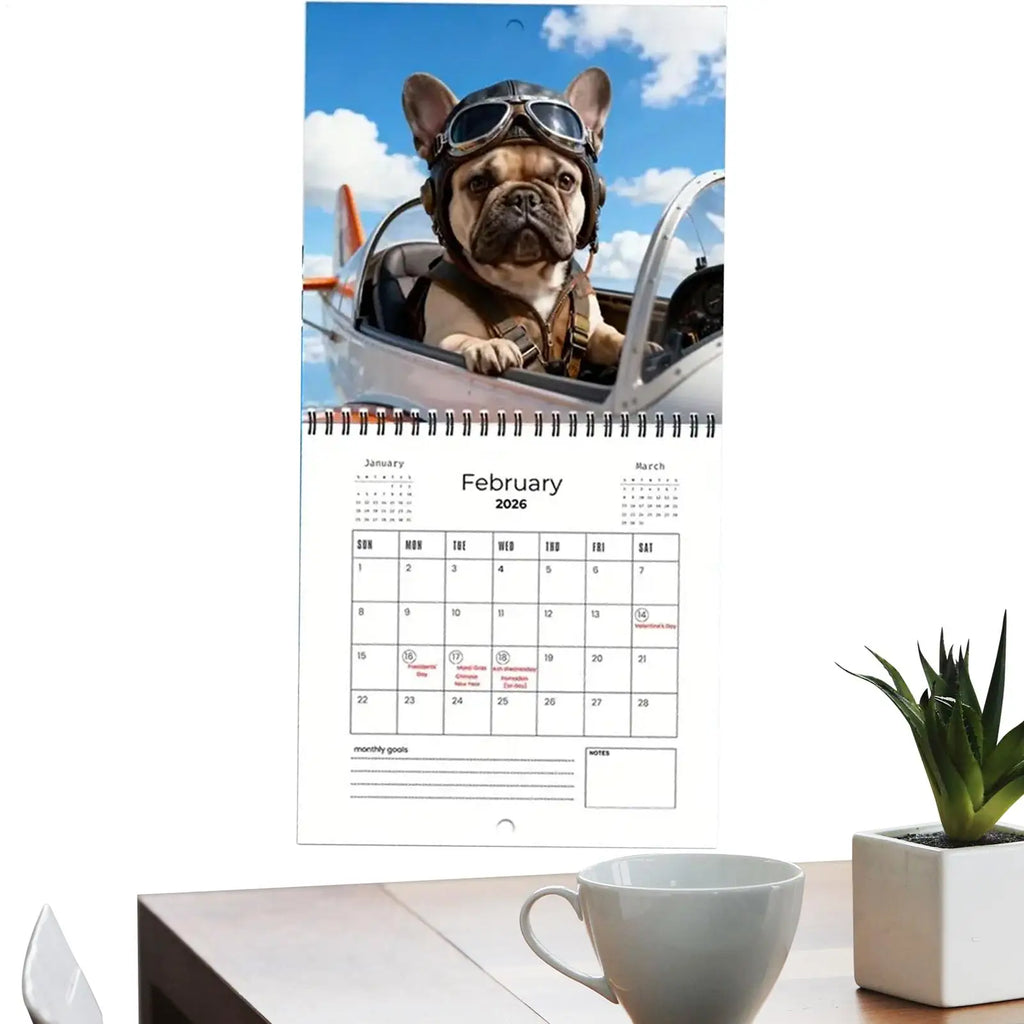 Calendar 2026 With Holidays Weekly Daily French Bulldog 2026 Calendar Planner For Home Office School Dorm Qme