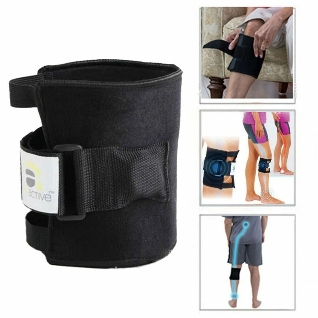 Pressure Point Support Relief Finger Pressure Leg Magnet Knee Pad Black Solid Polyester, Spandex Protective Kneepads Qme Black