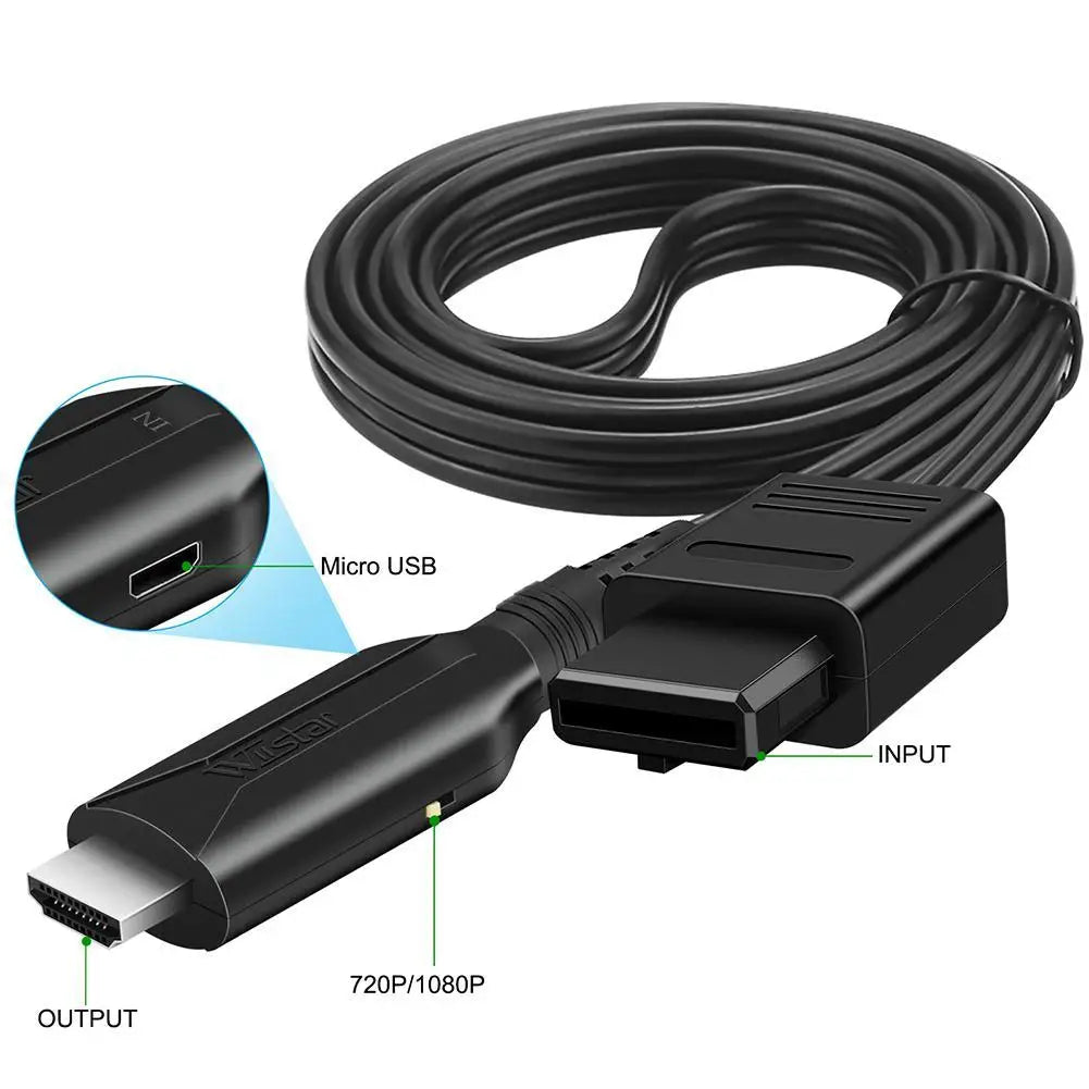 HD N64 To HDMI Converter Game Adapter HD Link Cable For N64/GameCube/SNES Plug and Play 1080P 64 To HDMI Converter Qme