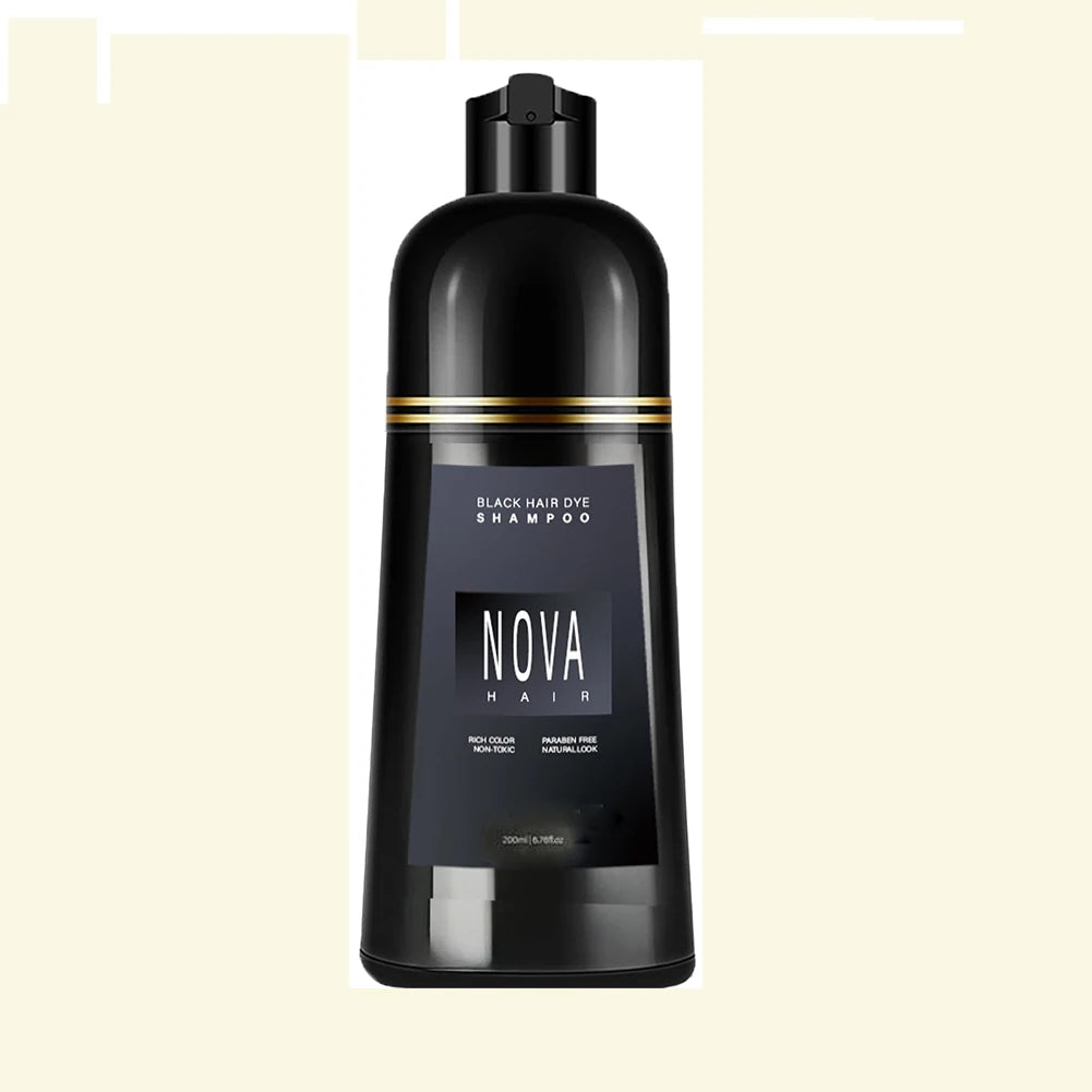 1 2 Black Hair Dye Shampoo Nova Instant Coloring Gray Long Lasting Qme 1pc
