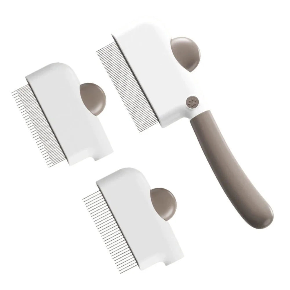1 Pet Comb Interchangeable Fine Wide Long Short Teeth Cats Dogs Qme 3Pcs