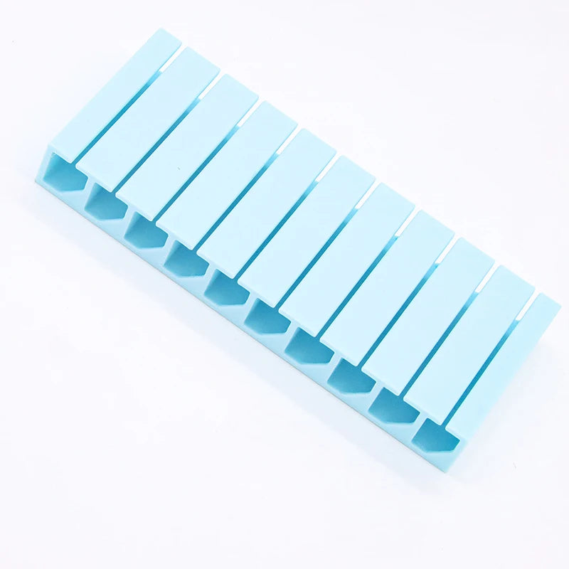 10 Grids Nail Art Sticker Organizer Storage Box Transfer Paper Qme Blue