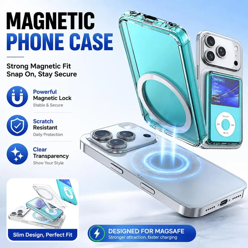 For INNIOASIS Y1 Magnetic TPU Case Support Magsafe Magnetic e Ultra Thin Transprent Soft Case Portable MP3 Player Case Cover Qme