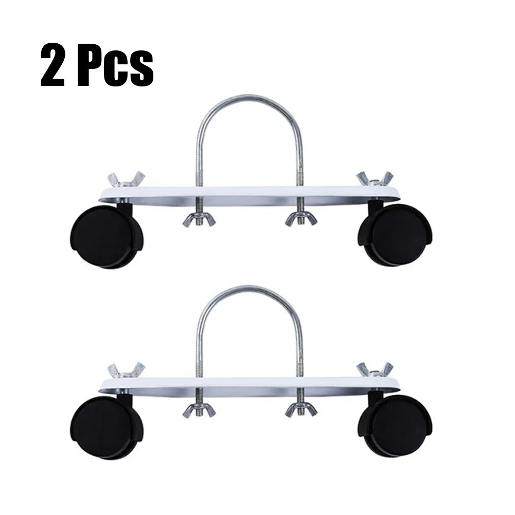 2pcs Oil Ting Pulley Brackets Hydroelectric Radiator Electric Heater Mobile Brackets 360°Degree Directional Wheels Stands Qme Black