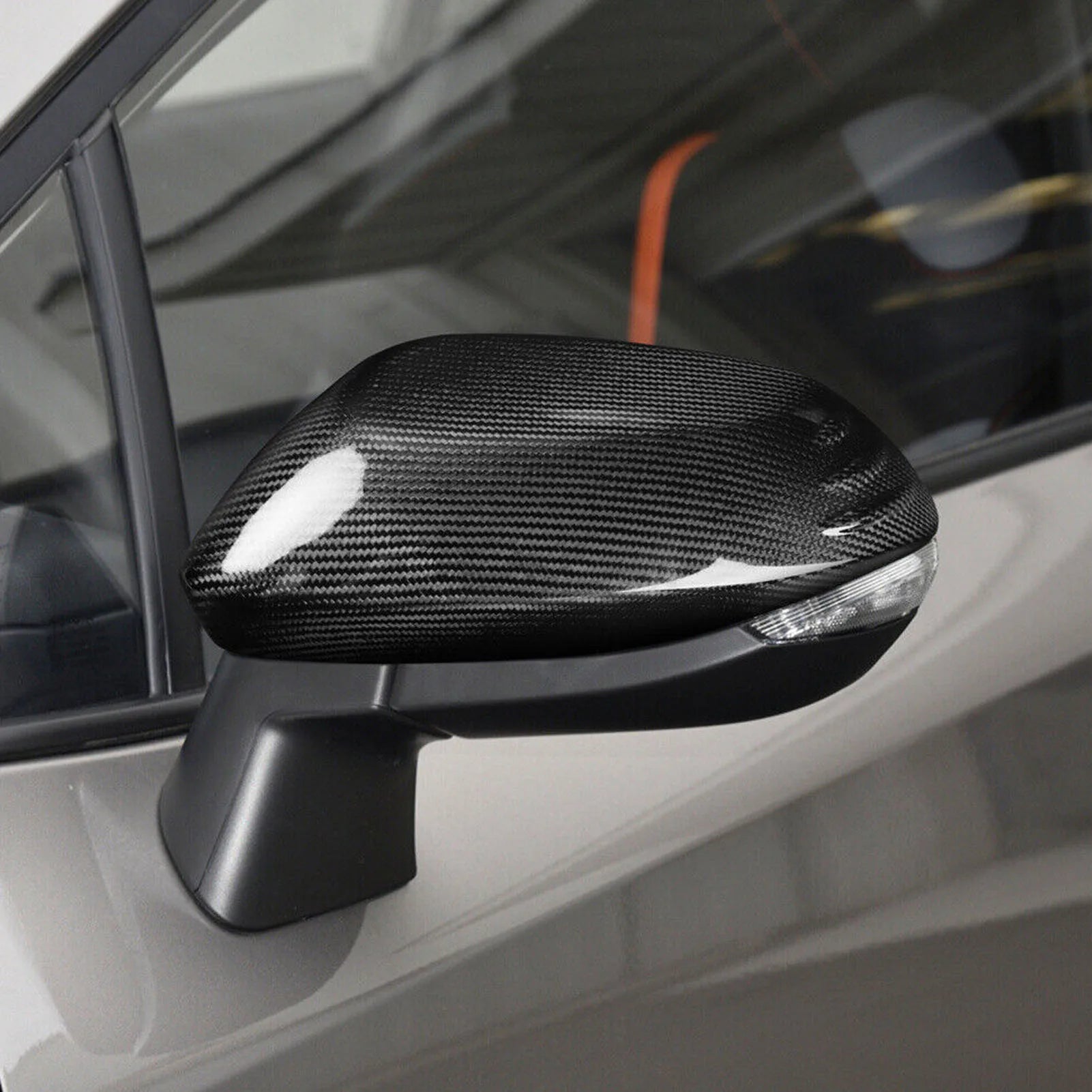 2PCS Car Side Rearview Mirror Cover Real Carbon Fiber Left Right Glossy for Toyota Corolla 2019 + Yaris GR 2020 + Qme