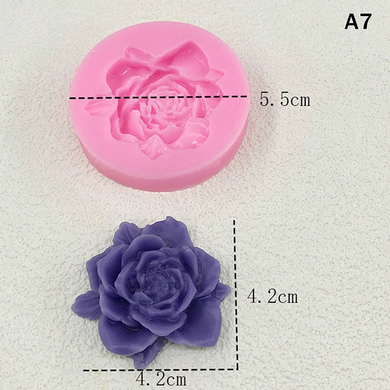 3D Beautiful Roses Silicone Mold DIY Chocolate Cake Fondant Wedding Qme A7