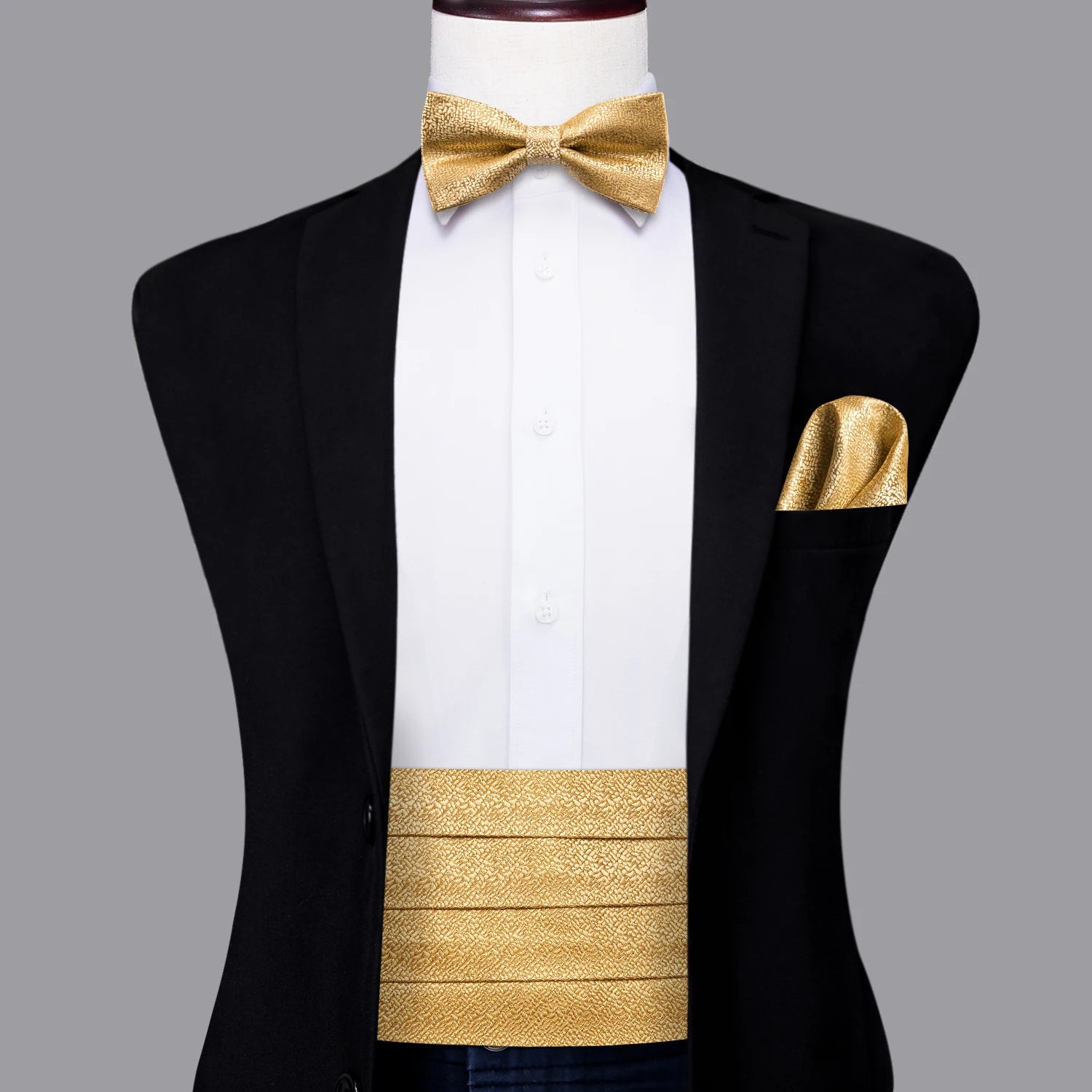 Hi-tie Mens Cummerbunds Vintage Formal Jacquard Pailey Bowtie Hanky Qme YF-2044