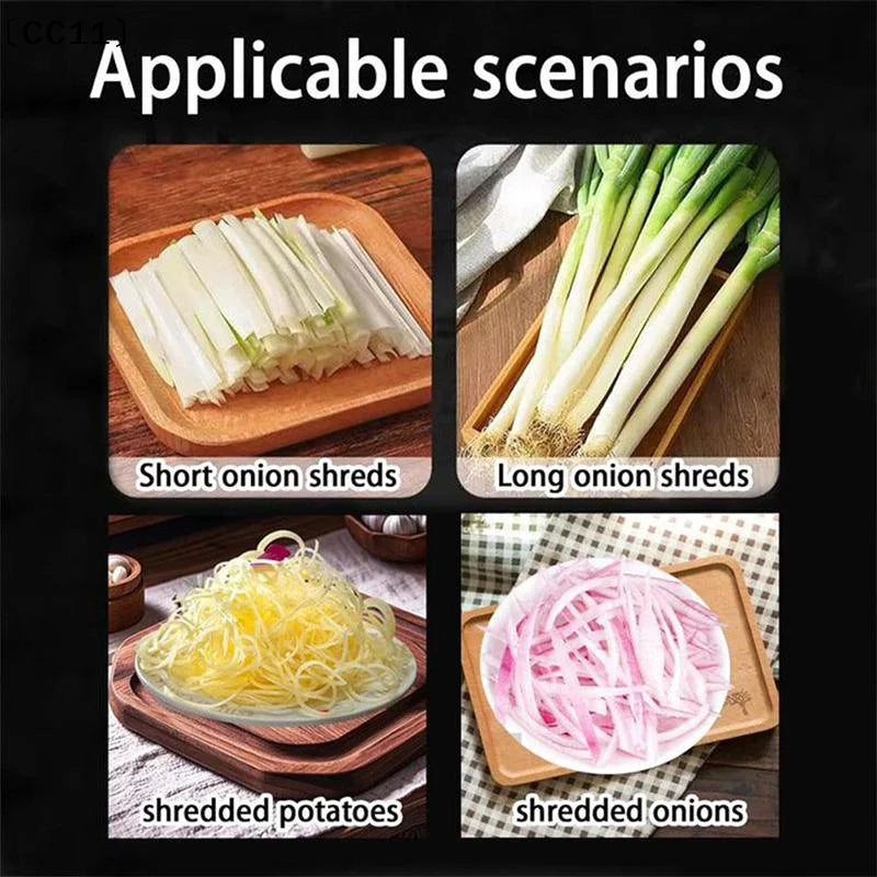 Stainless Steel Green Onion Cutter Shredder Slicer Kitchen Gadget Qme