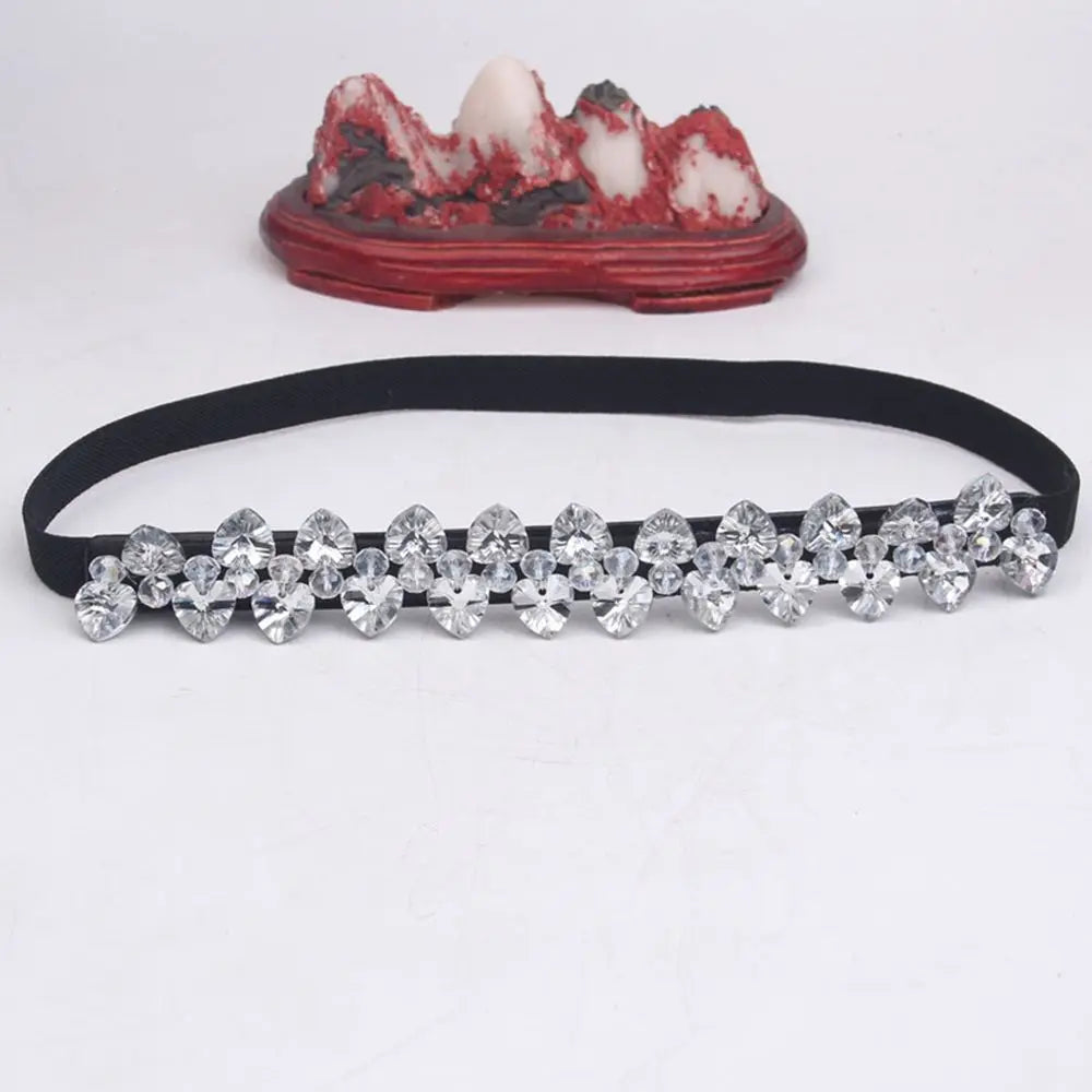 Rhinestone Shine All-match Adjustable Waistband Women Waist Belt Waist Corset Belts Crystal Elastic Belt Elastic Cummerbunds Qme