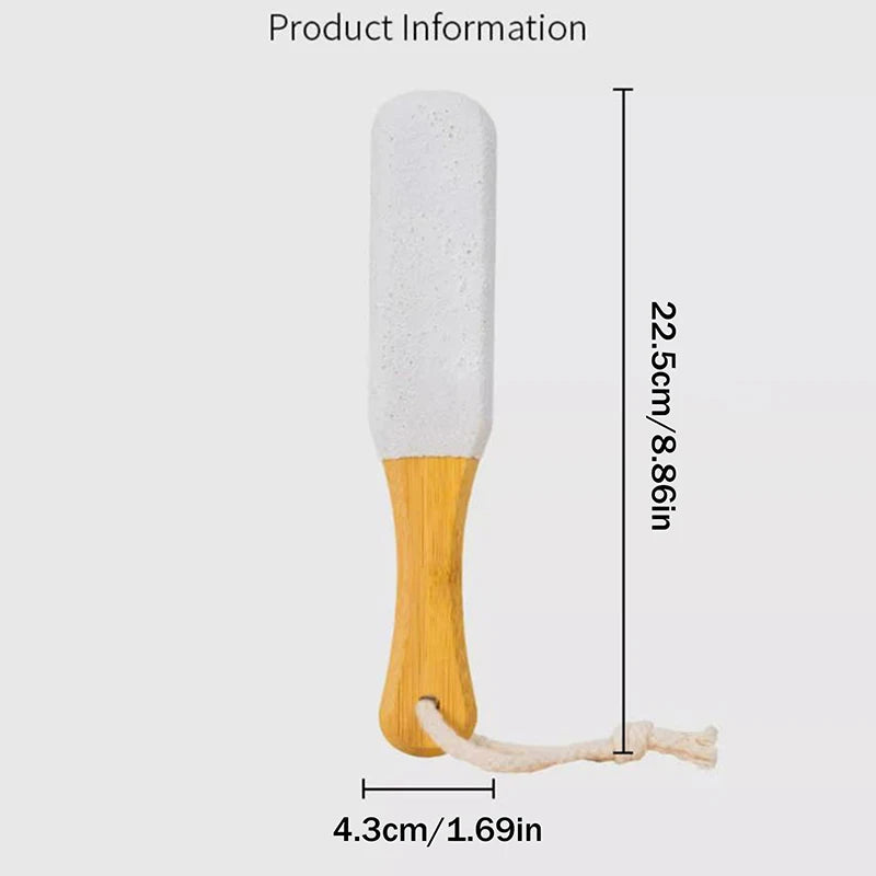 Bamboo Handle Foot File 360 Natural Pumice Stone Exfoliator Qme