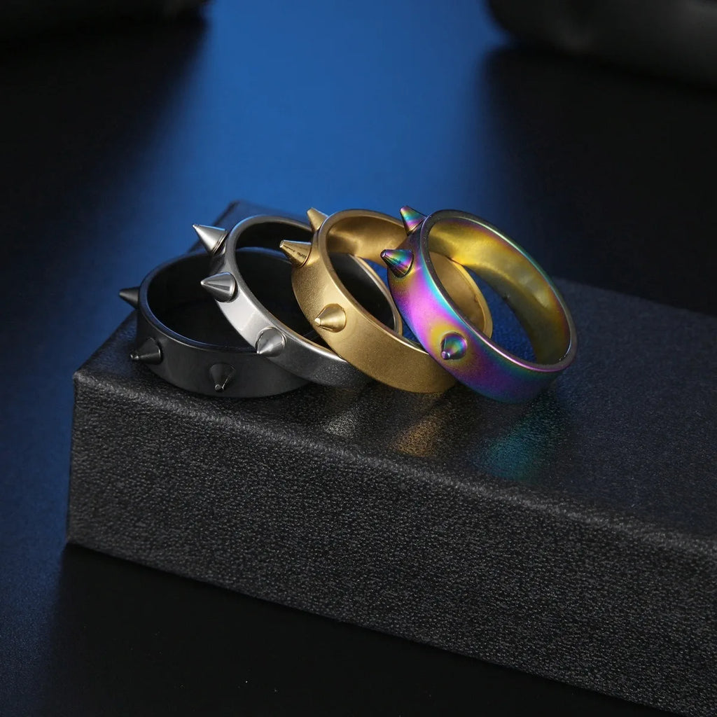 Gothic Stainless Steel Ring Punk Sense of Design Charm Style Men's and Women's Thorn Jewelry Rock Hip Hop Student Rings Jewelry Qme