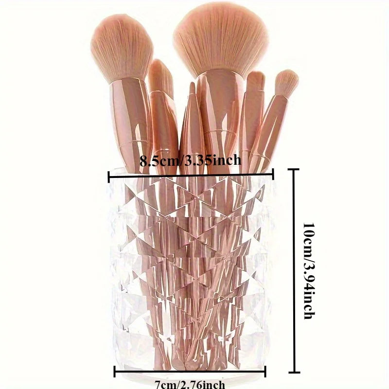 Diamond Texture Makeup Brush Storage Box - Desktop Makeup Storage Box, Suitable for Makeup and Home Decoration Purposes Qme