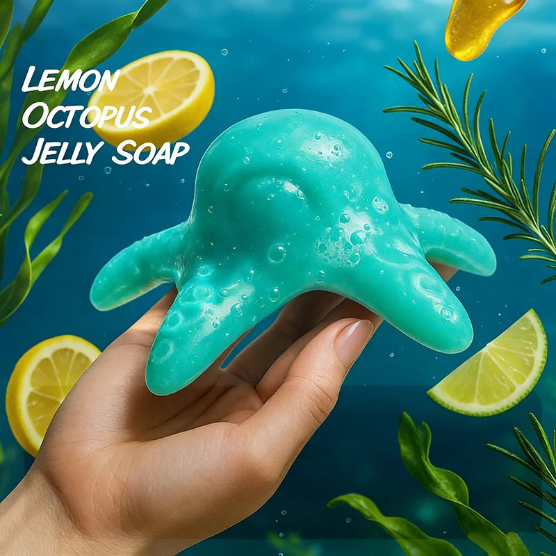 Mild Nourishing Handmade Jelly Soap Floral Fruity Scented Shower Gel Qme Blue Lemon 190g