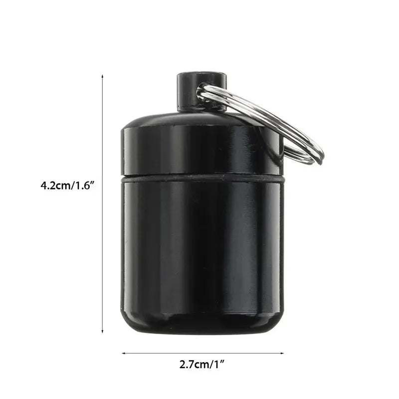 Short and chubby aluminum alloy cartridge, sealed metal aluminum can with keychain, coin storage earplugs, aluminum bottle Qme