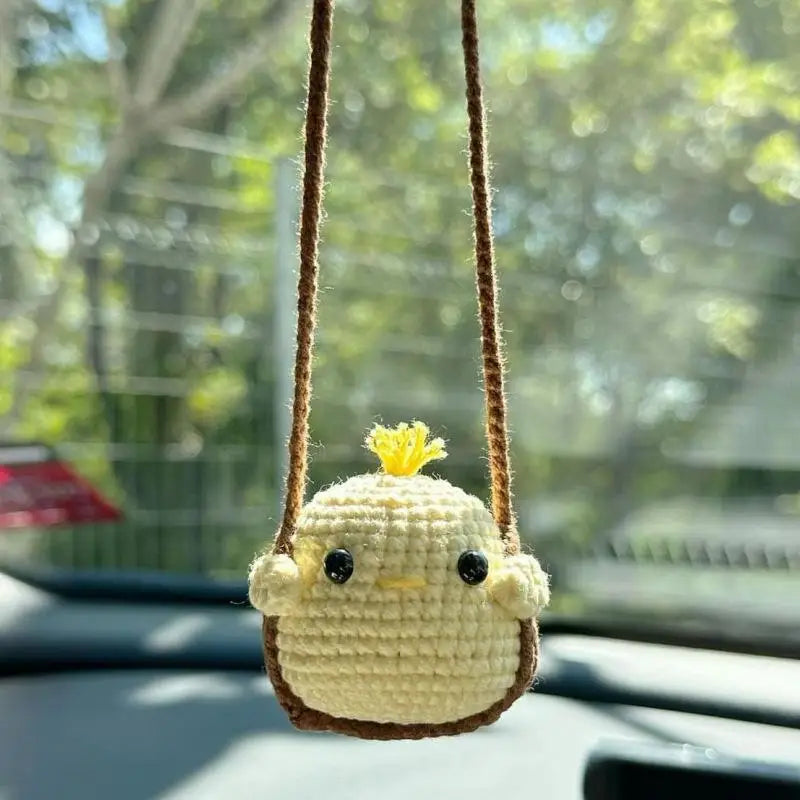 Handmade Knitted Animal Keychain Pendants Cute Frog Duck Rabbit Chick Qme A4