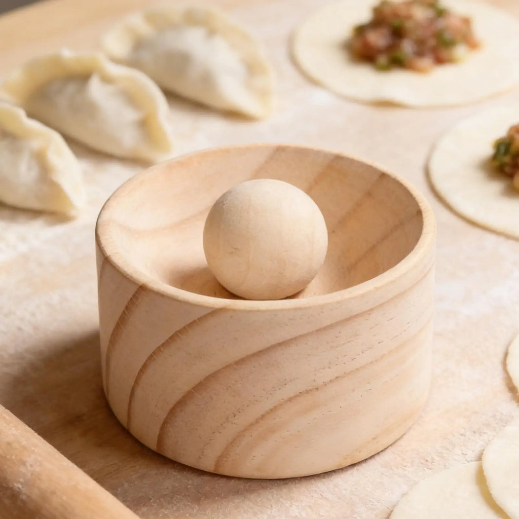 Dumpling Maker Non-Stick Wooden Manual Kitchen Gadgets Dumpling Mold Skin Maker Press for Home Kitchen Apartment Restaurant Qme
