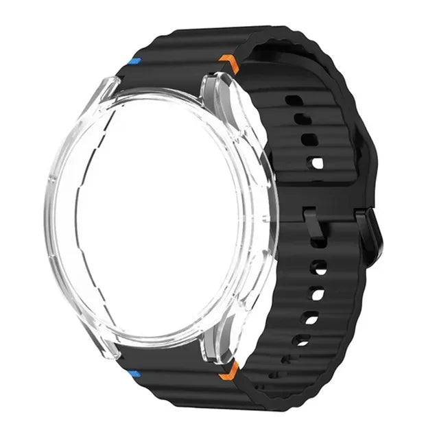 Case+Strap for Samsung Galaxy Watch 7 40mm 44mm Sport Silicone Band Bracelet PC Case Protector Cover Bumper for Galaxy Watch 7 6 Qme BTr Galaxy Watch 7 40mm