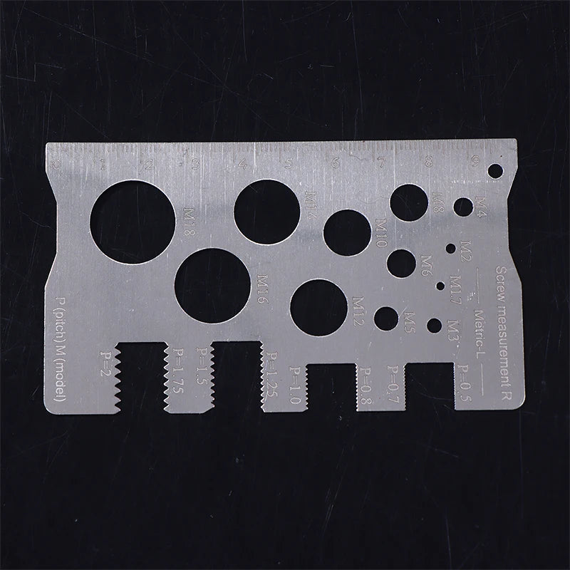 Durabler Stainless Steel Ruler Screw Measuring Precise Pitch Qme