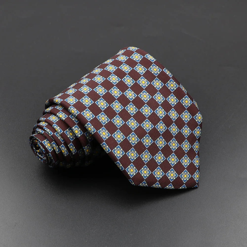 Men's Fashion Silk Tie Soft Novelty Necktie Blue Green Orange Ties