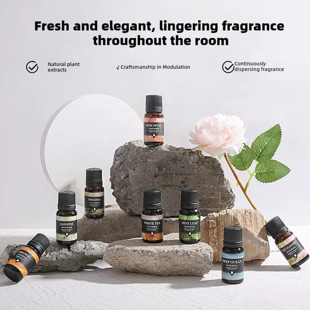 16 Flavors 10ml Essential Oils For Aroma Diffuser AirHumidifier Home Water-soluble Lavender Rose Eucalyptus White Peach Oolong Qme
