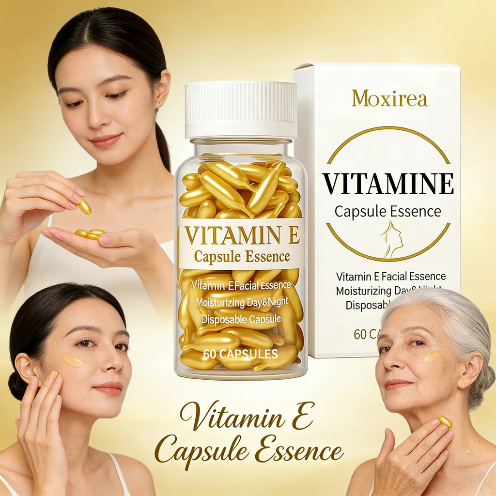 Vitamin E Face Serum Capsules Deep Hydration Inhibit Melanin Fade Fine Lines Firming Lifting Facial Skin Regeneration Essence Qme