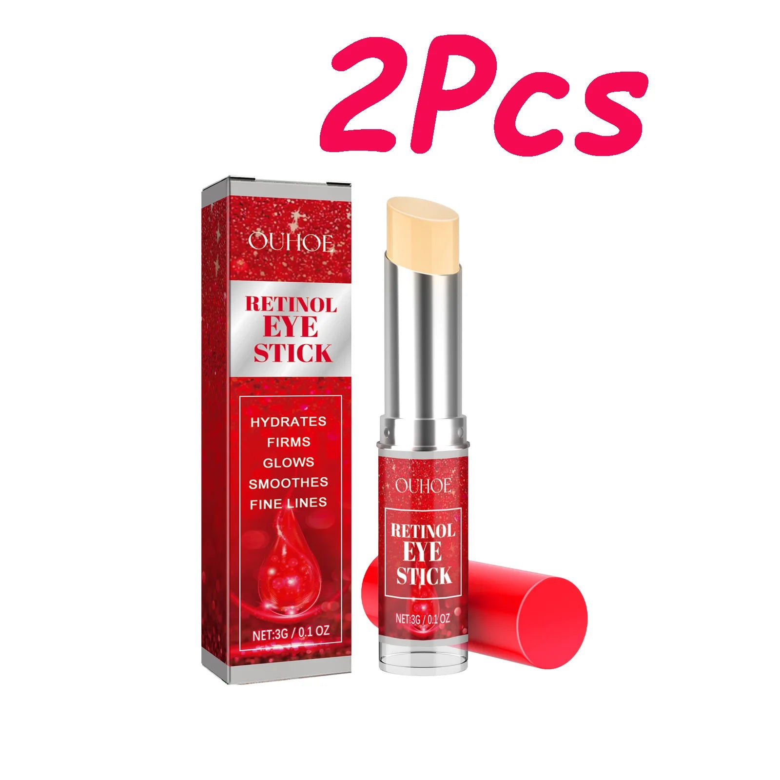 Retinol Eye Cream Stick Lightening Dark Circles Firming Skin Anti-Wrinkle Firming Brightening Eye Repair for Women Eyes Care Qme 2 x 3g Boxed
