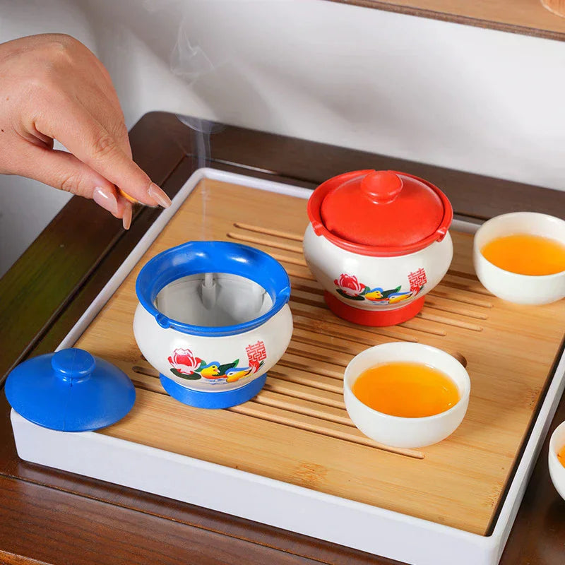 Ashtray With Lid To Prevent Flying Creative And Unique Retro Decorative Spittoon Ashtray For Home Use Qme