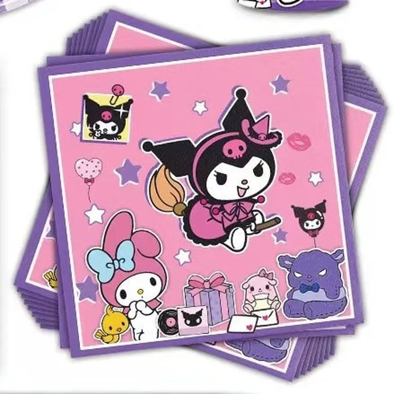 Hello Kitty Kuromi-themed Birthday Party Decorations Balloons Paper Qme