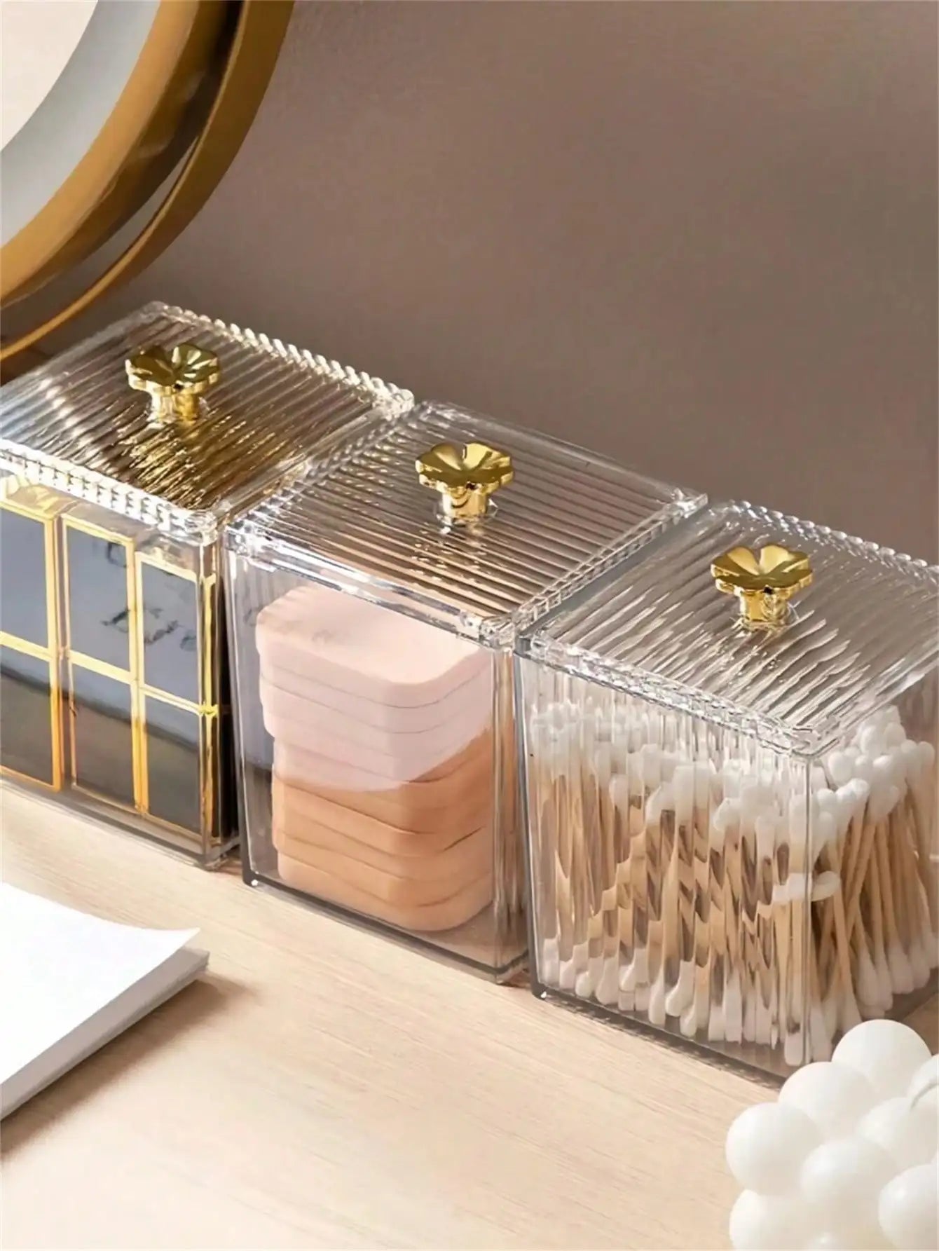 Makeup Cotton Receipt Box Remover Toothpick Thread Acrylic Desktop Qme