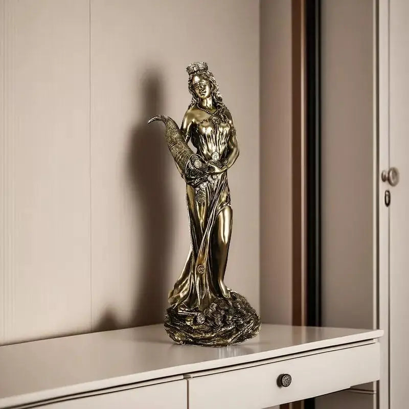 Tyche Sculpture Ancient Greek Goddess Wealth Statue Opening Cash Qme
