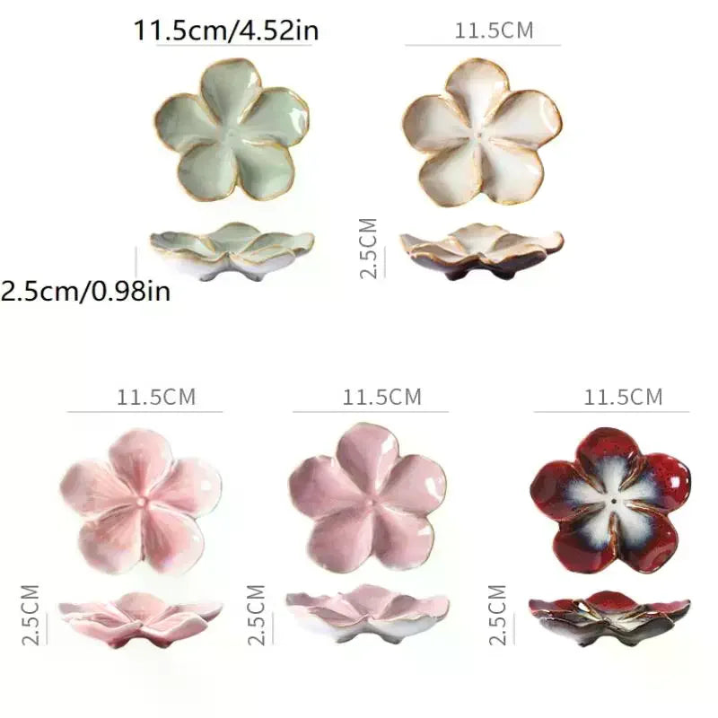 1PCS Ceramic Craft Dish Flower Shaped Small Dish Creative Dipping Sauce Small Dish Multi-color Kiln Transformed Dish Gift Qme