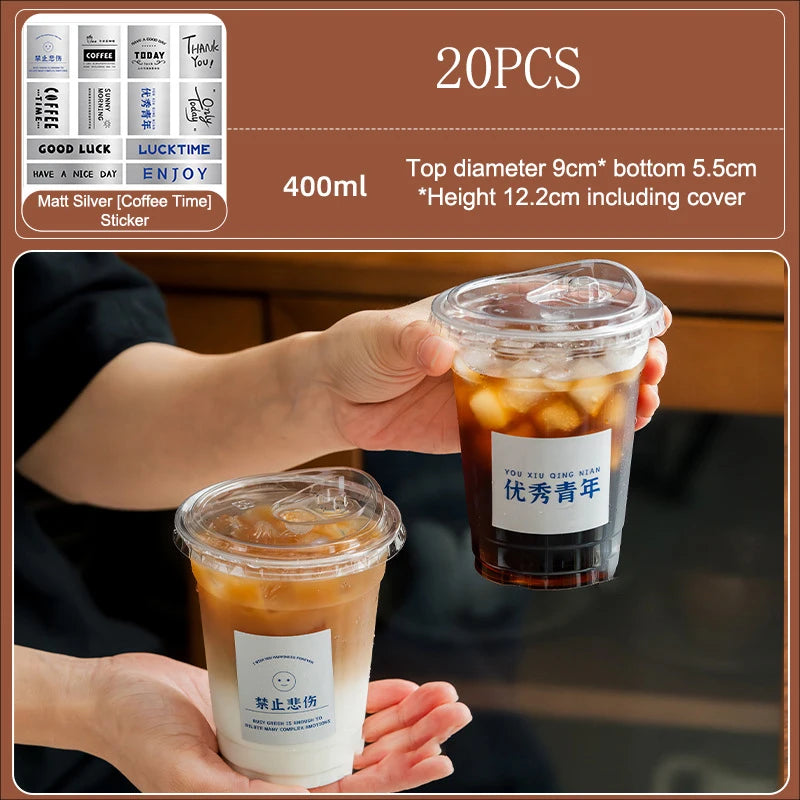 Disposable Coffee Cup Transparent Thickened Milk Tea Lids Suitable Qme 4