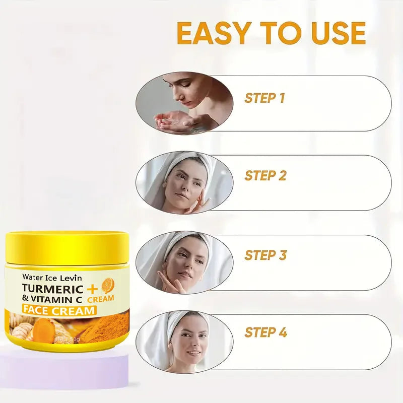 Turmeric Vitamin C Anti-Aging Cream Moisturizing Anti-Wrinkle Collagen Hyaluronic Acid Cream Skin Care Cosmetics 50g Qme