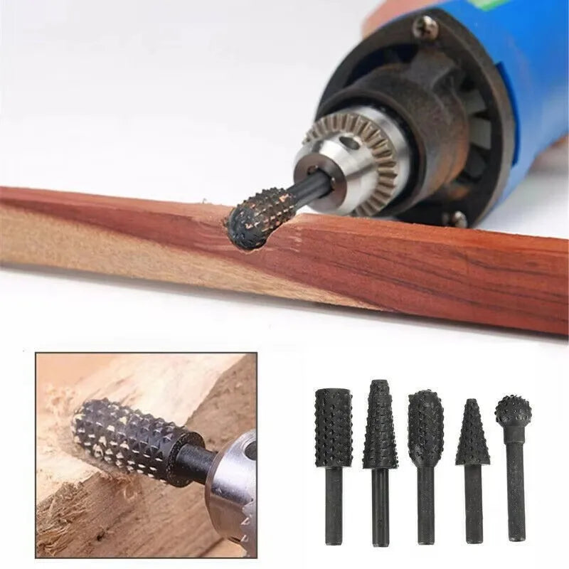 5PCS Drill Set Woodworking Knives Wood carving Tools Woodworking Woodworking Cutting Tools WorkDrill Set Qme