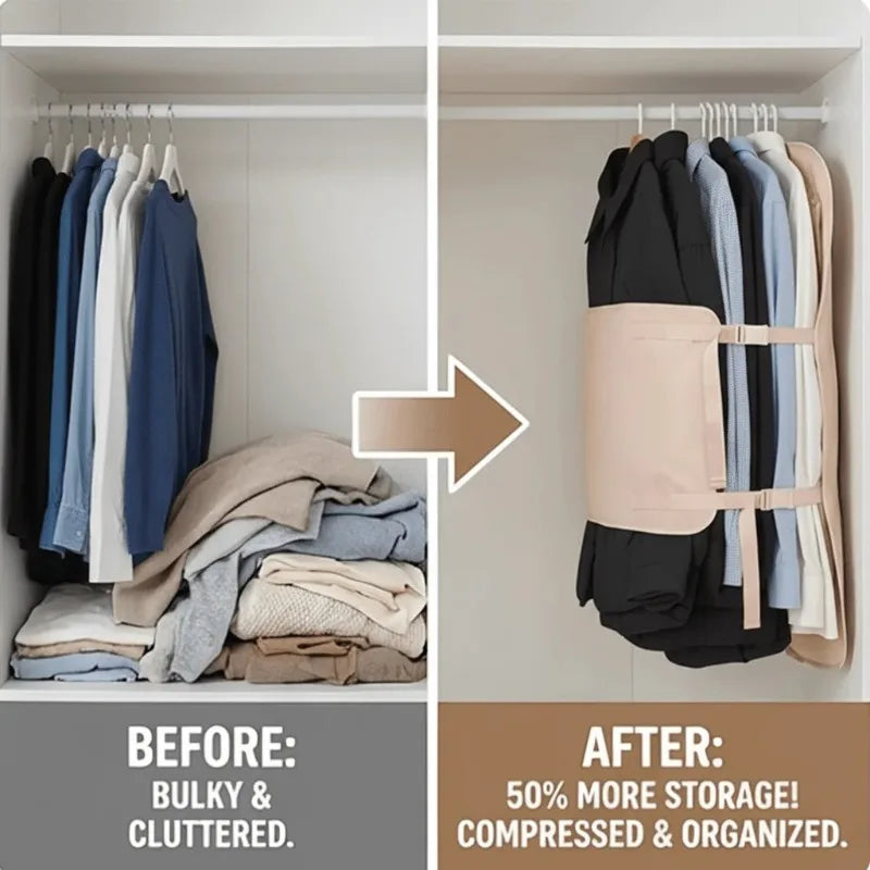 Closet Compression Hanging Bag Down Jackets Coats Space Saving 50% Bedroom Accessories Clothing Organizer Qme