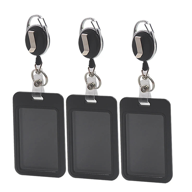 Sophisticated Document Card Holder Men Women Premium Retractable Qme