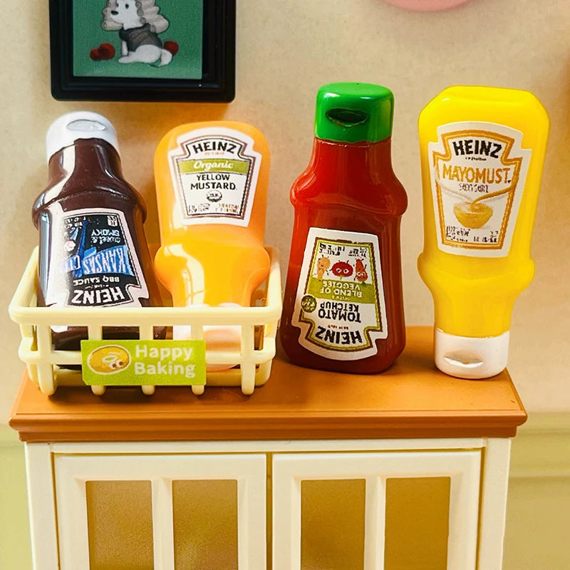 Dollhouse Miniature Strawberry Sauce Jam Jar Mini Kitchen Food Qme