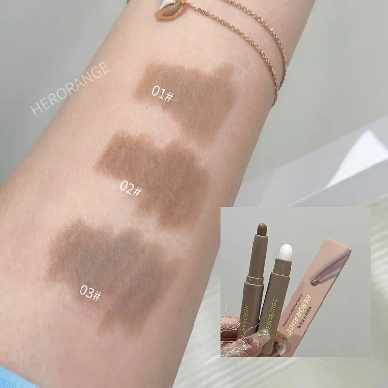 Nose Shadow Bronzers Contouring Makeup Pen Natural Grey Brown Three-dimensional Face Matte Shadow Stick Cream Contour With Brush Qme