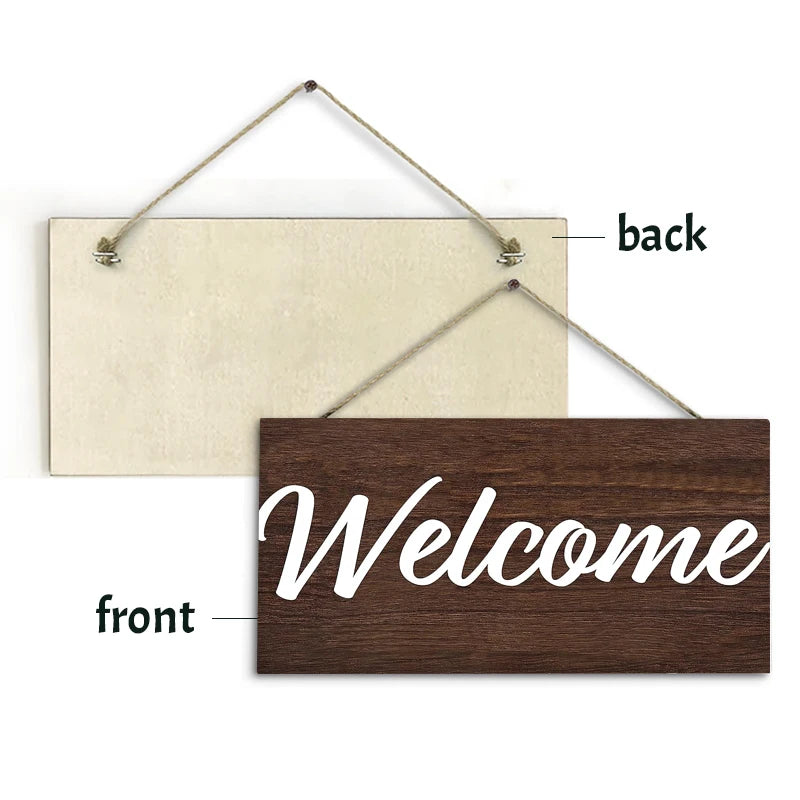 Rustic Simplicity Welcome Wall Hanging Decor Wood Art Plaques Sign Door Sign for Home Living Room Decor Qme